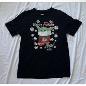 Star Wars Grogu Christmas Men’s Large L Black T-shirt